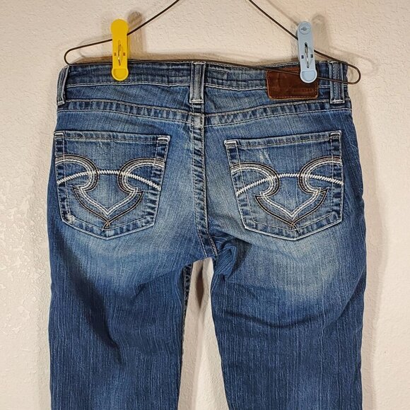 Big Star Womens Casey Low Rise Capri Jeans Size 30 Blue Denim Distressed Design - Picture 5 of 10